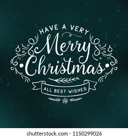 Merry Christmas. Typography. Vector logo, text design. Greeting card.