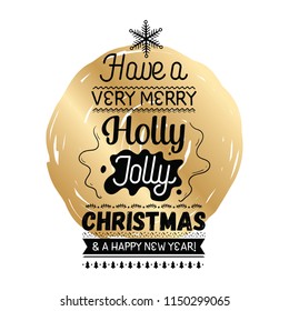 Merry Christmas. Typography. Vector logo, text design. Greeting card.