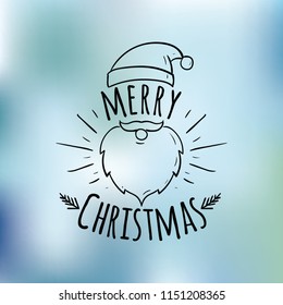 Merry Christmas. Typography. Vector logo, text design. Greeting card.