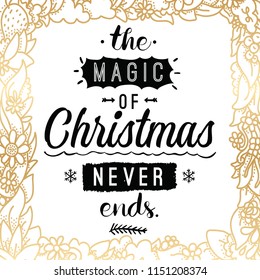 Merry Christmas. Typography. Vector logo, text design. Greeting card.