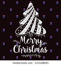 Merry Christmas. Typography. Vector logo, text design. Greeting card.