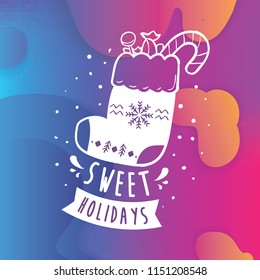Merry Christmas. Typography. Vector logo, text design. Greeting card.