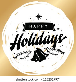 Merry Christmas. Typography. Vector logo, text design. Greeting card.