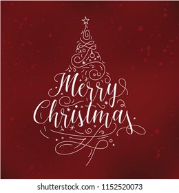 Merry Christmas. Typography. Vector logo, text design. Greeting card.