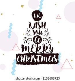 Merry Christmas. Typography. Vector logo, text design. Greeting card.