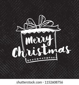 Merry Christmas. Typography. Vector logo, text design. Greeting card.