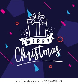 Merry Christmas. Typography. Vector logo, text design. Greeting card.