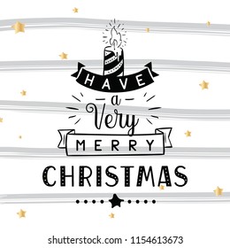 Merry Christmas. Typography. Vector logo, text design. Greeting card.