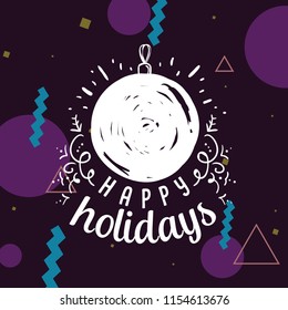 Merry Christmas. Typography. Vector logo, text design. Greeting card.