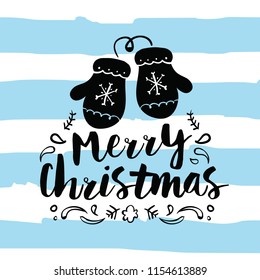 Merry Christmas. Typography. Vector logo, text design. Greeting card.