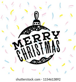 Merry Christmas. Typography. Vector logo, text design. Greeting card.