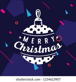 Merry Christmas. Typography. Vector logo, text design. Greeting card.