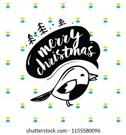Merry Christmas. Typography. Vector logo, text design. Greeting card.