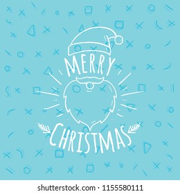 Merry Christmas. Typography. Vector logo, text design. Greeting card.