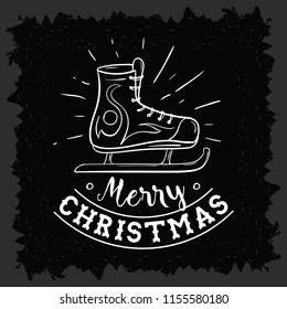 Merry Christmas. Typography. Vector logo, text design. Greeting card.