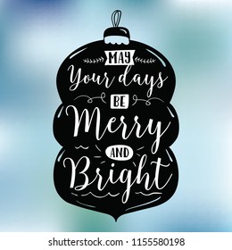 Merry Christmas. Typography. Vector logo, text design. Greeting card.