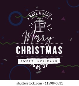 Merry Christmas. Typography. Vector logo, text design. Greeting card.