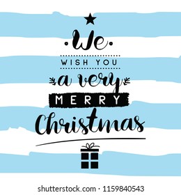 Merry Christmas. Typography. Vector logo, text design. Greeting card.