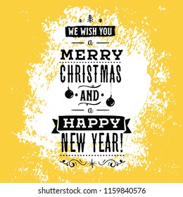 Merry Christmas. Typography. Vector logo, text design. Greeting card.