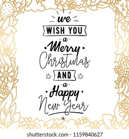 Merry Christmas. Typography. Vector logo, text design. Greeting card.