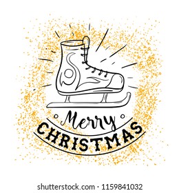 Merry Christmas. Typography. Vector logo, text design. Greeting card.