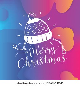 Merry Christmas. Typography. Vector logo, text design. Greeting card.