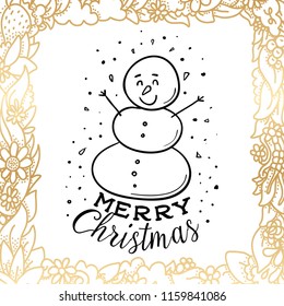 Merry Christmas. Typography. Vector logo, text design. Greeting card.