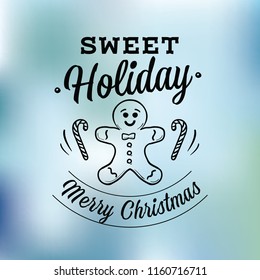 Merry Christmas. Typography. Vector logo, text design. Greeting card.