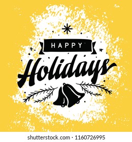 Merry Christmas. Typography. Vector logo, text design. Greeting card.