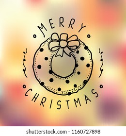 Merry Christmas. Typography. Vector logo, text design. Greeting card.