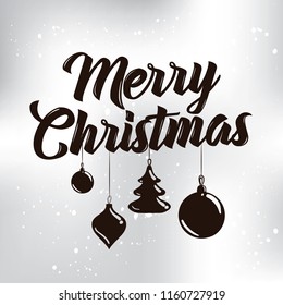 Merry Christmas. Typography. Vector logo, text design. Greeting card.