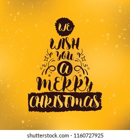 Merry Christmas. Typography. Vector logo, text design. Greeting card.