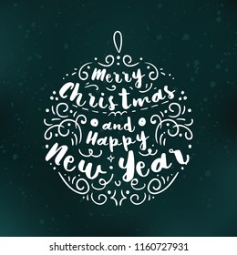 Merry Christmas. Typography. Vector logo, text design. Greeting card.