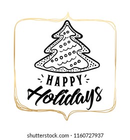 Merry Christmas. Typography. Vector logo, text design. Greeting card.