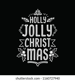 Merry Christmas. Typography. Vector logo, text design. Greeting card.