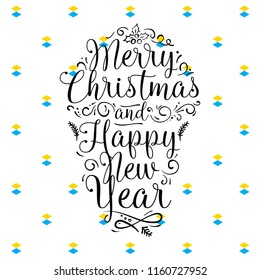 Merry Christmas. Typography. Vector logo, text design. Greeting card.