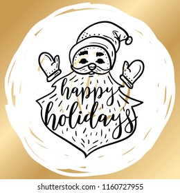 Merry Christmas. Typography. Vector logo, text design. Greeting card.