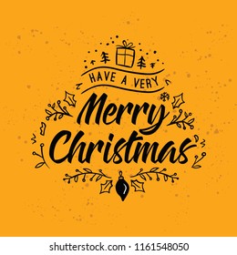 Merry Christmas. Typography. Vector logo, text design. Greeting card.