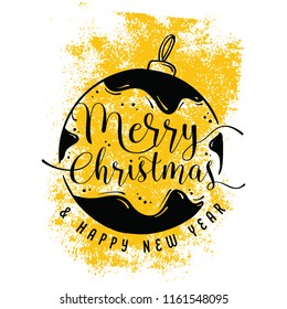 Merry Christmas. Typography. Vector logo, text design. Greeting card.