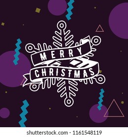 Merry Christmas. Typography. Vector logo, text design. Greeting card.