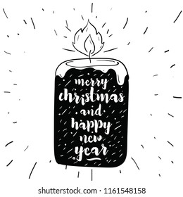 Merry Christmas. Typography. Vector logo, text design. Greeting card.
