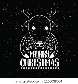 Merry Christmas. Typography. Vector logo, text design. Greeting card.