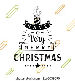 Merry Christmas. Typography. Vector logo, text design. Greeting card.