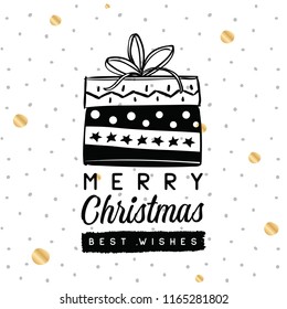 Merry Christmas. Typography. Vector logo, text design. Greeting card.