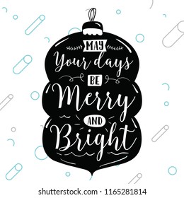 Merry Christmas. Typography. Vector logo, text design. Greeting card.