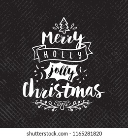 Merry Christmas. Typography. Vector logo, text design. Greeting card.