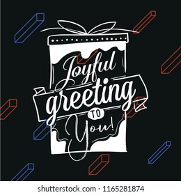 Merry Christmas. Typography. Vector logo, text design. Greeting card.