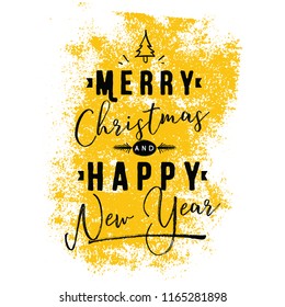 Merry Christmas. Typography. Vector logo, text design. Greeting card.