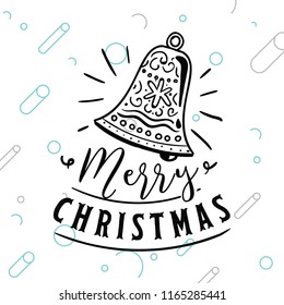 Merry Christmas. Typography. Vector logo, text design. Greeting card.