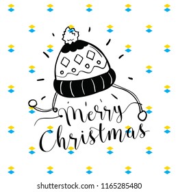 Merry Christmas. Typography. Vector logo, text design. Greeting card.